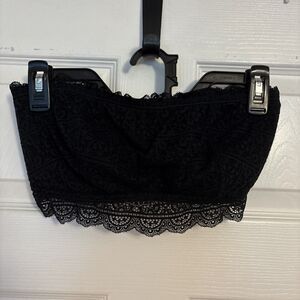 Auden bralette strapless lace wireless pullover lightly lined black sexy, size L